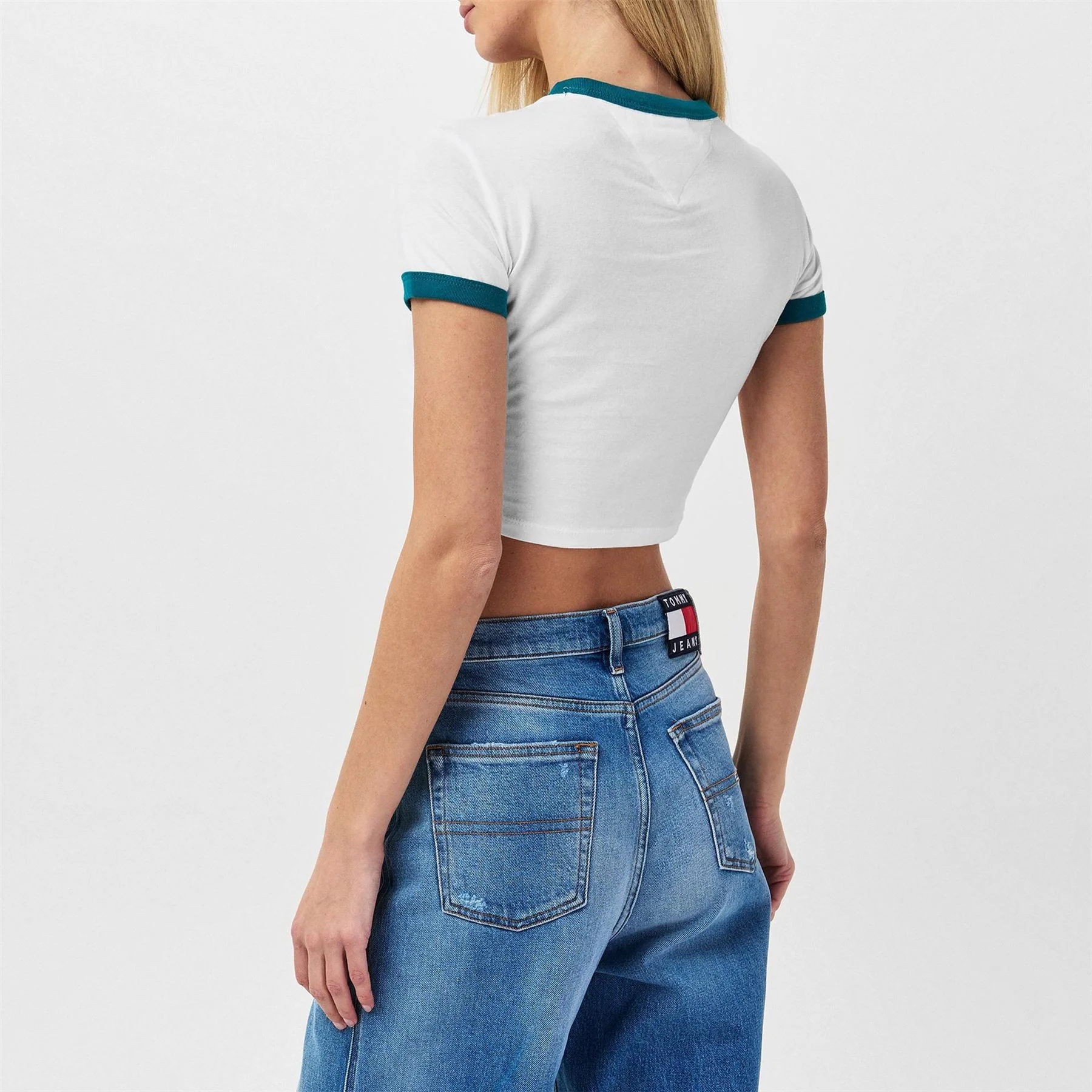 Tommy Jeans Cropped Lettering Ringer T-Shirt - Image 4