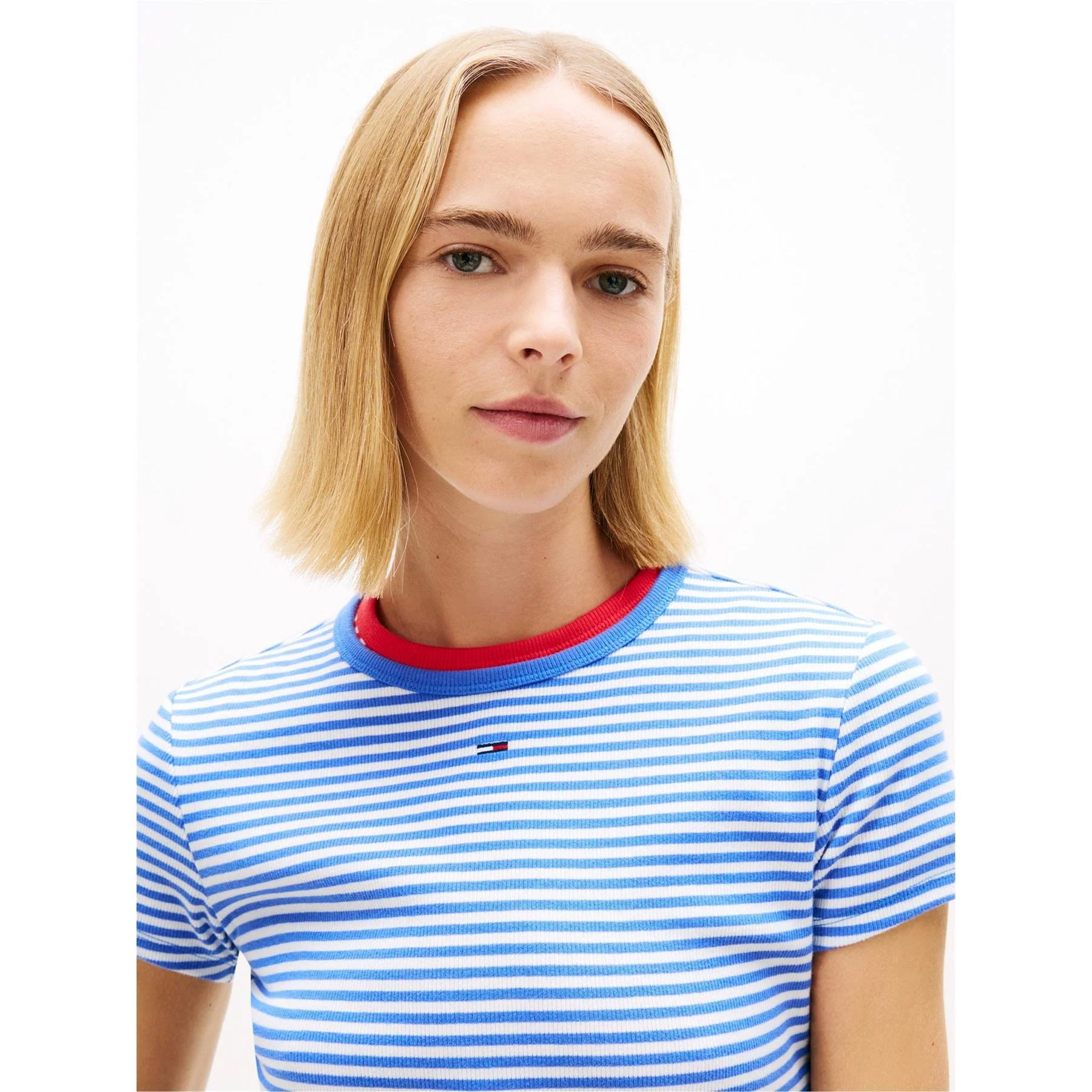Tommy Jeans Slim Essential Rib Short Sleeve T-Shirt - Image 3