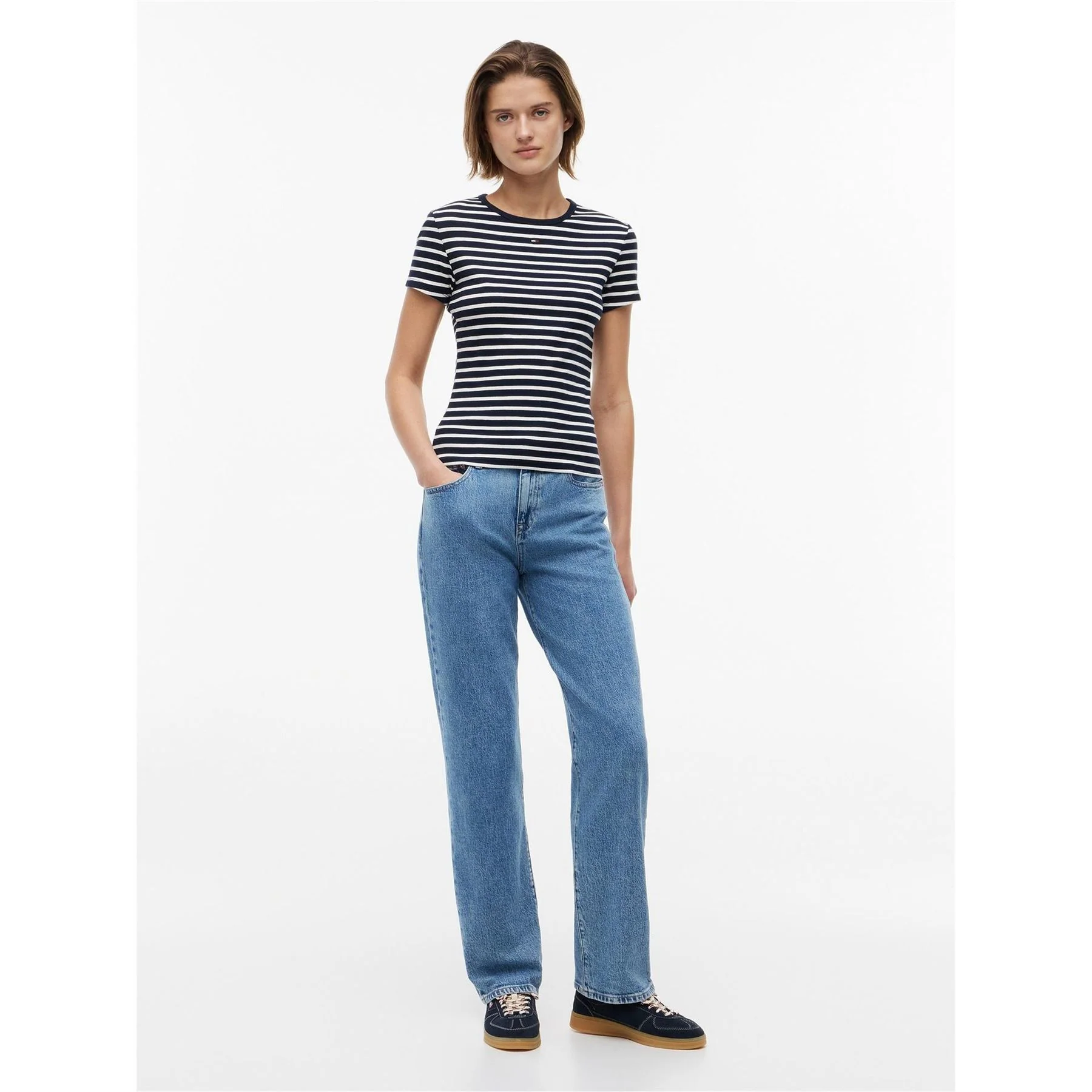 Tommy Jeans Slim Essential Rib Short Sleeve T-Shirt - Image 35