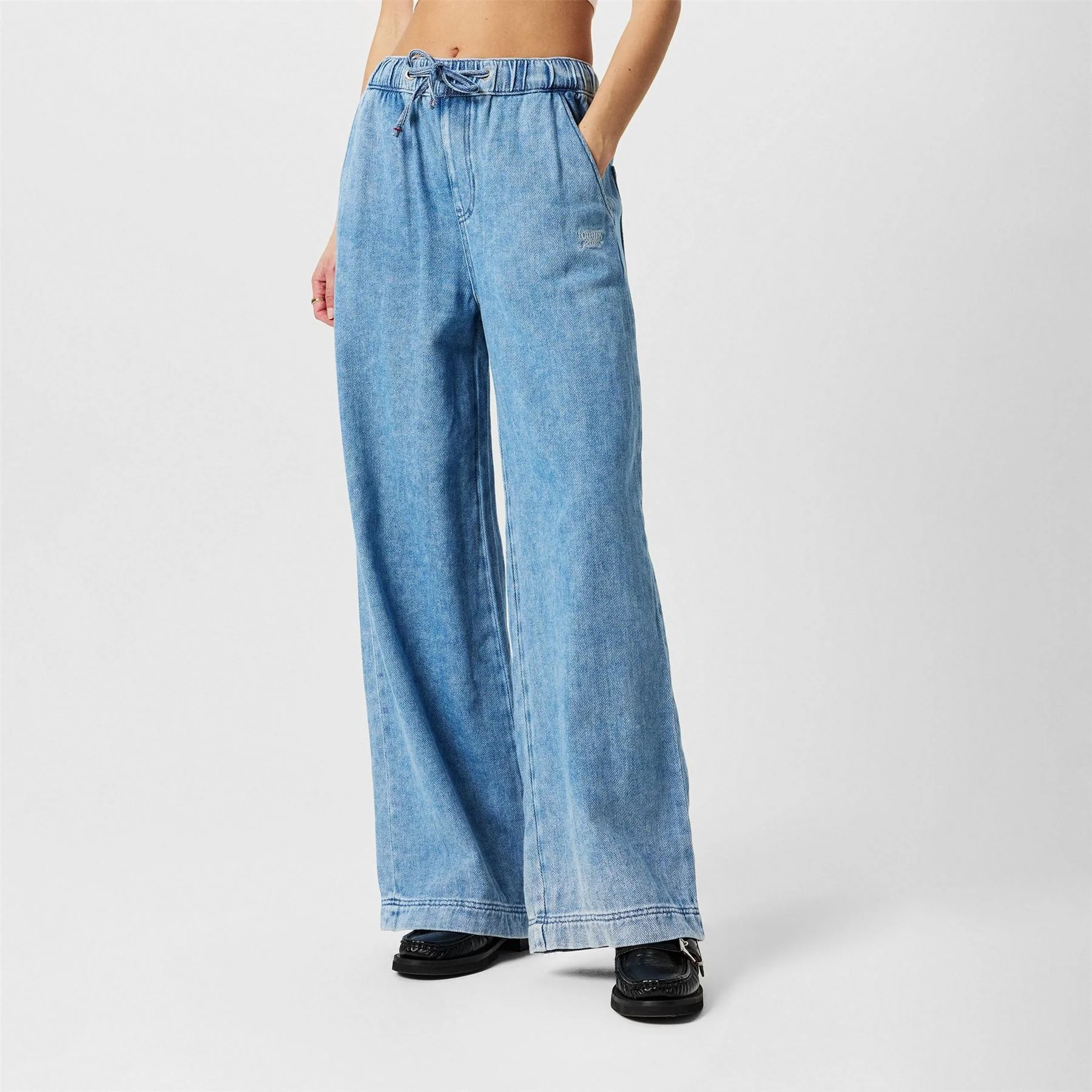 Tommy Jeans Twill Denim Long Palazzo Trousers - Image 3
