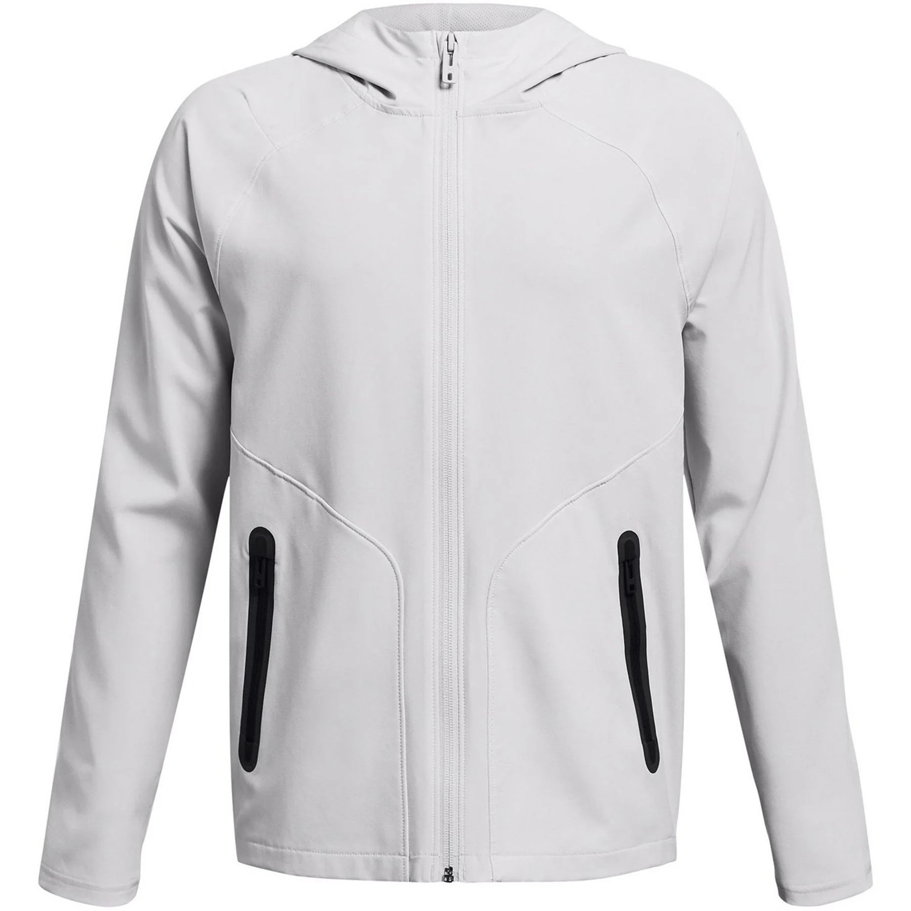 Under Armour Solid Patterned Full Zipper Hooded Woven Cuff Jacket - Image 5
