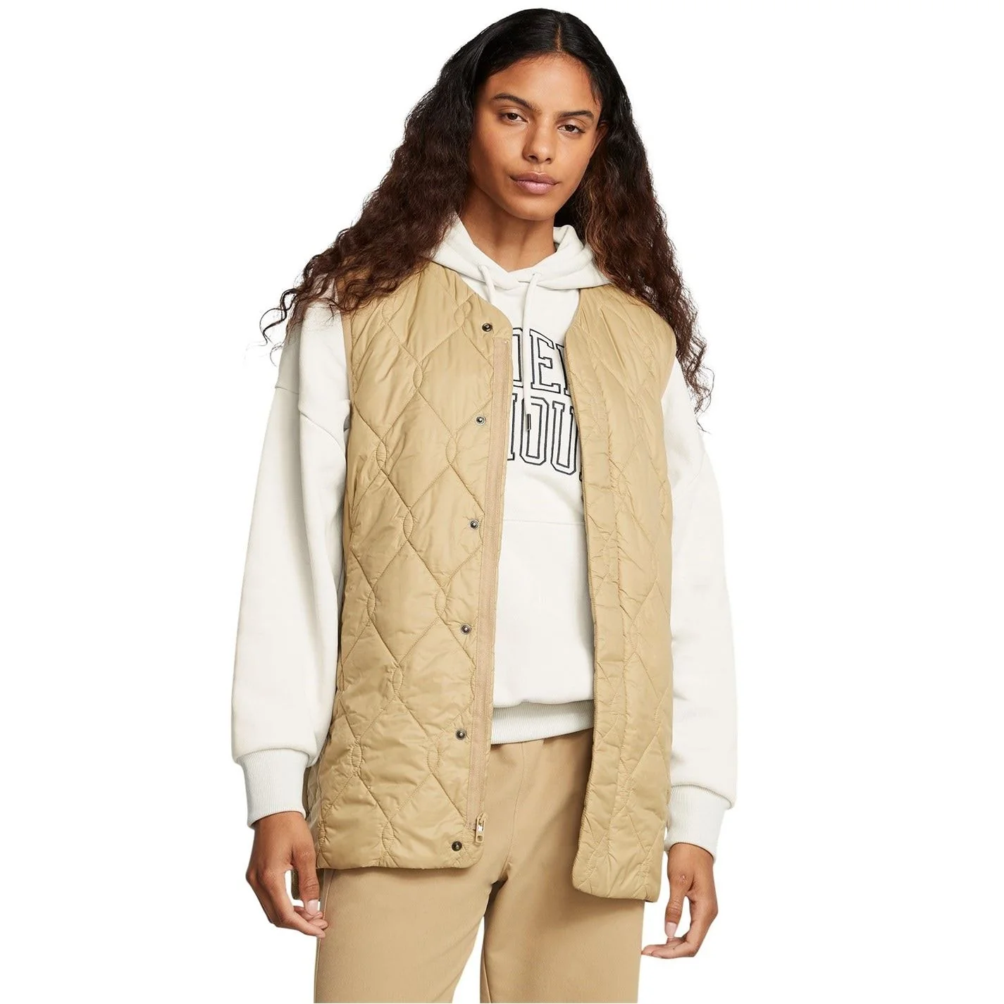 Under Armour Diamond Snap Button Solid Patterned Gilet - Image 9