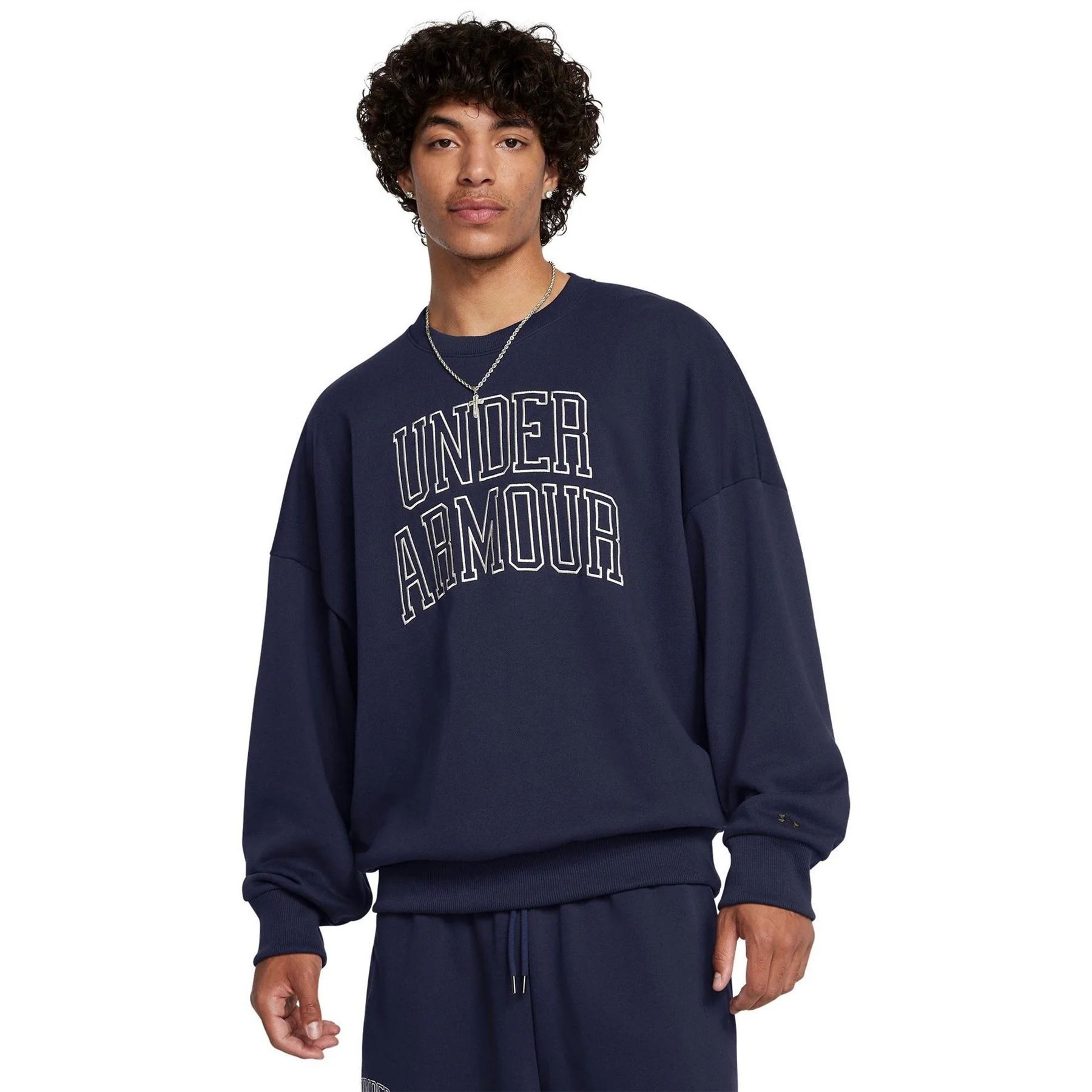 Under Armour Icon Crew Neck Ribbed Collar Long Sleeve Sweatshirt - Image 3