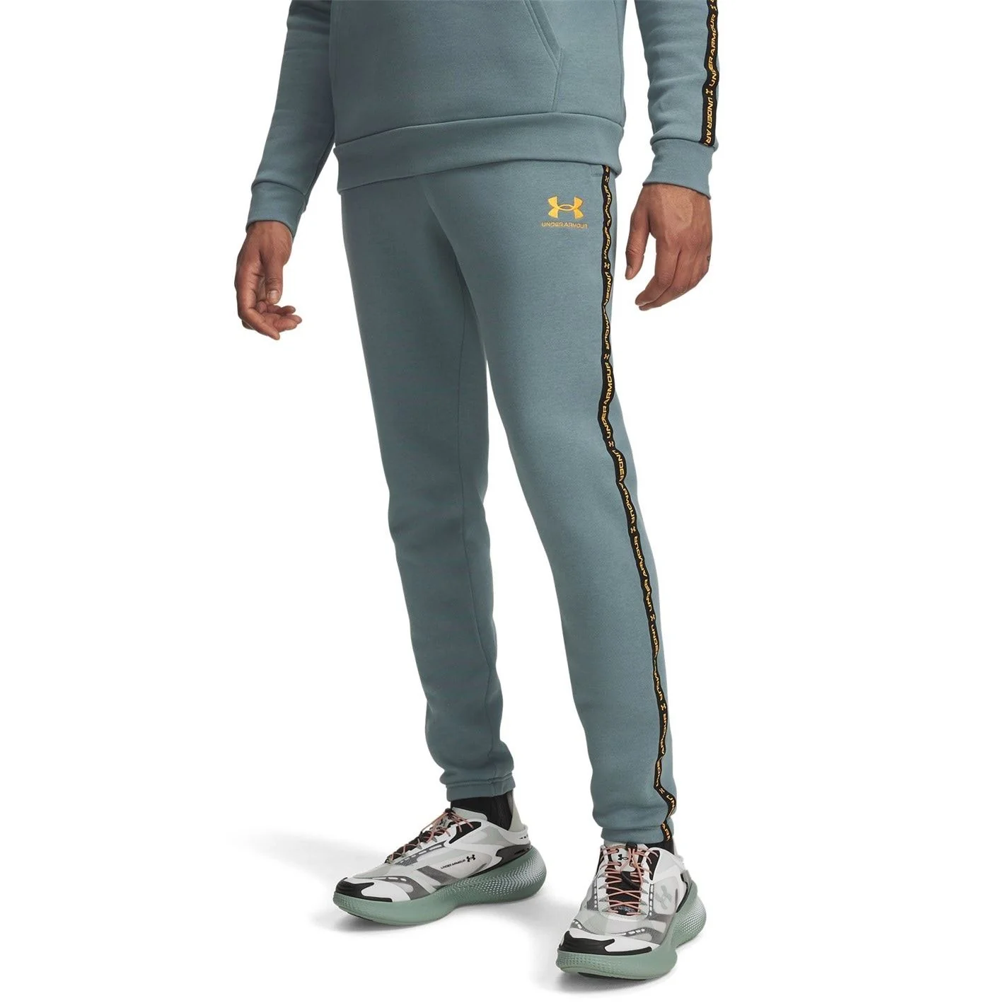 Under Armour Icon Taping Closed Hem Fleece Joggers - Image 7