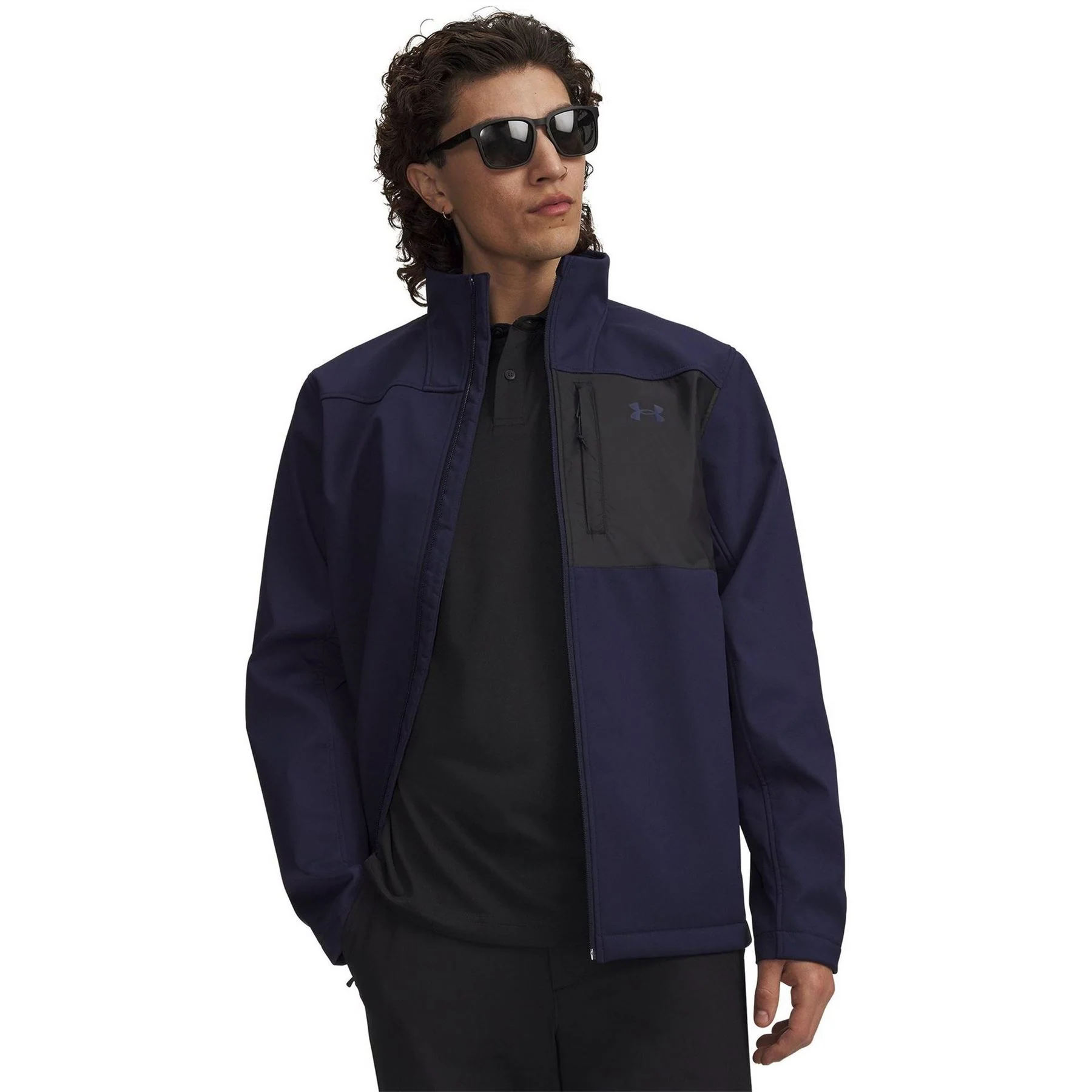 Under Armour Solid Patterned Training Jacket with Woven Cuff and Printed Logo - Image 3
