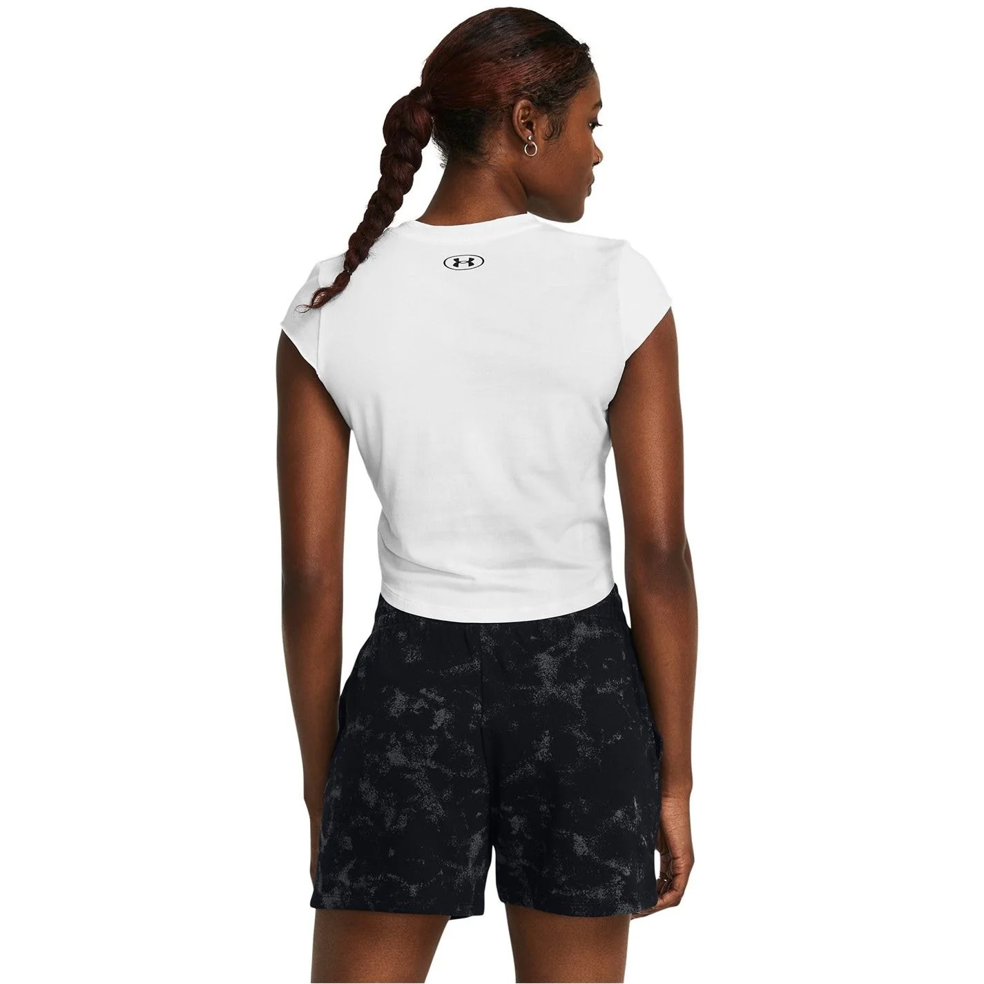 Under Armour Project Rock Underground Lettering Cap Sleeve Cropped T-Shirt - Image 4