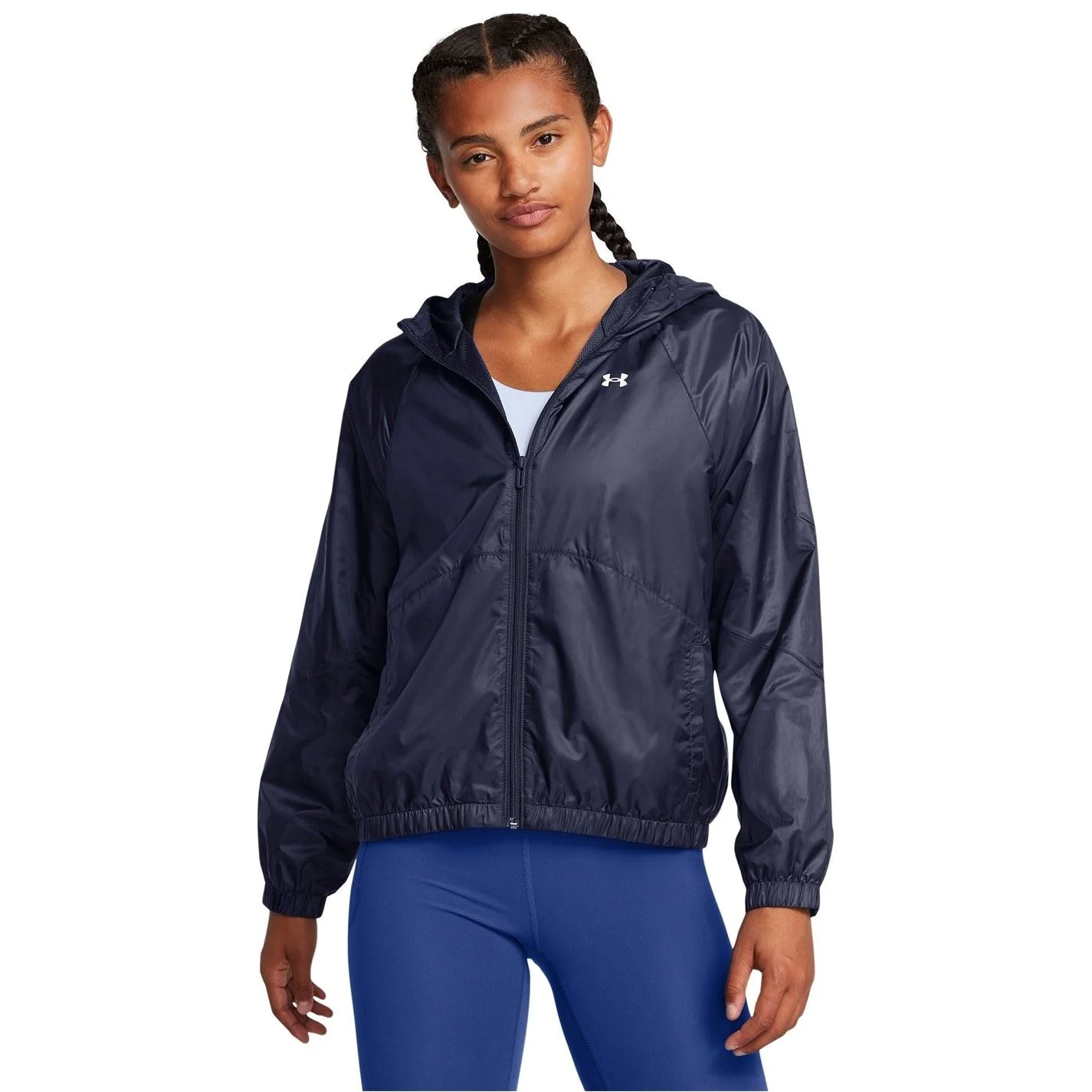 Under Armour Rival Sport Water Resistant Wind Resistant Long Sleeve Hooded Oversized Fit Windbreaker - Image 3