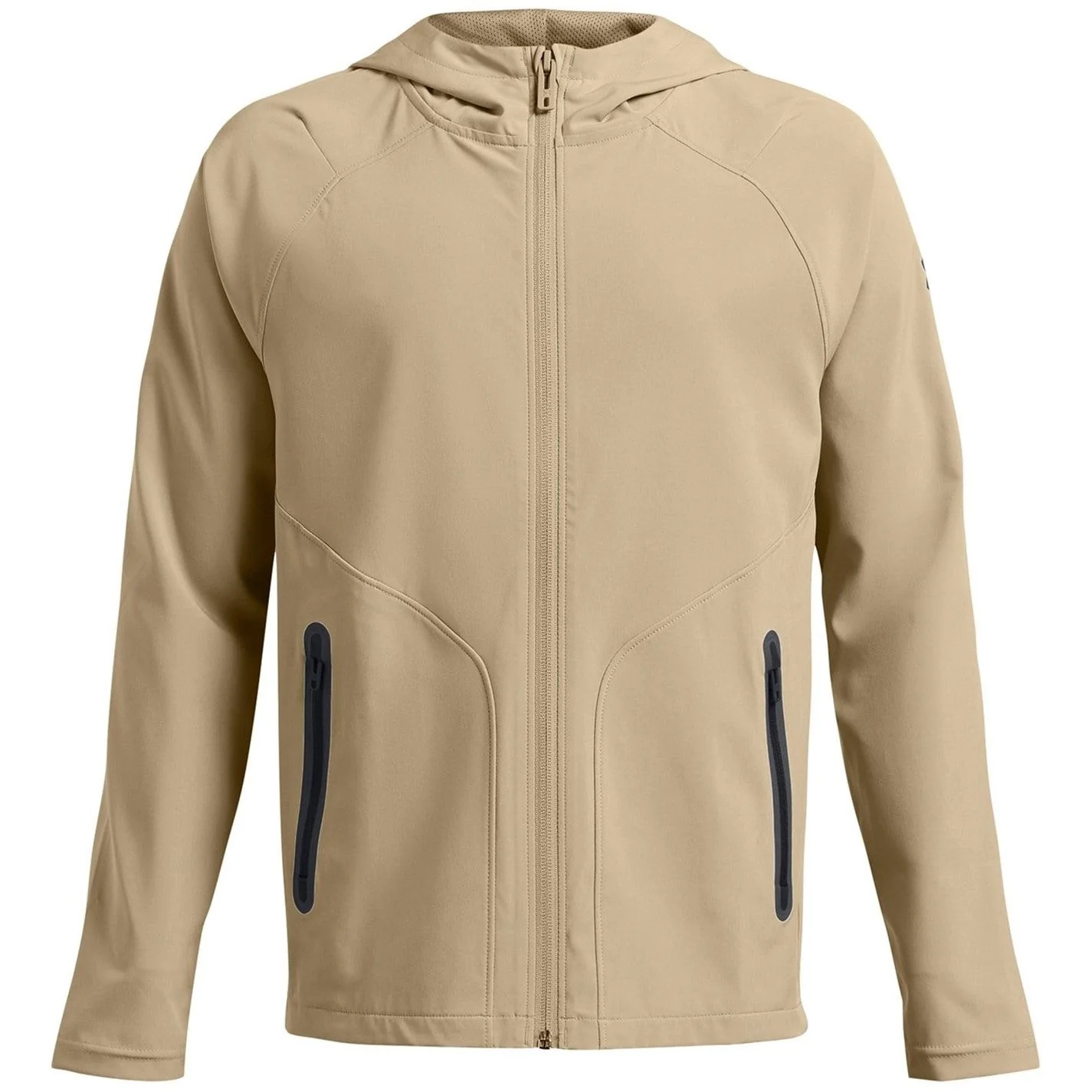 Under Armour Solid Patterned Hooded Full Zipper Fleece Jacket - Image 3