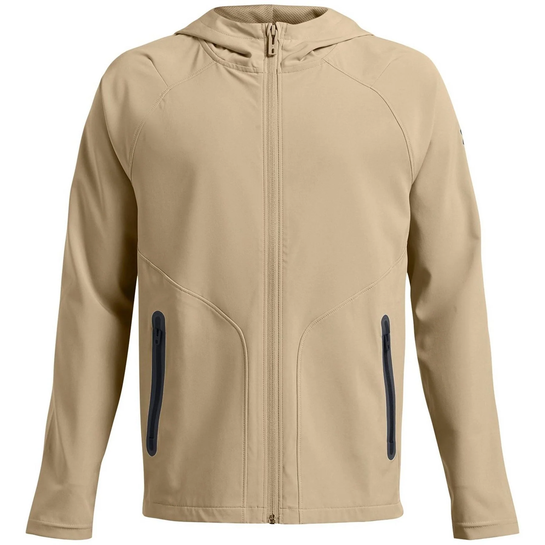 Under Armour Solid Patterned Hooded Full Zipper Fleece Jacket - Image 4