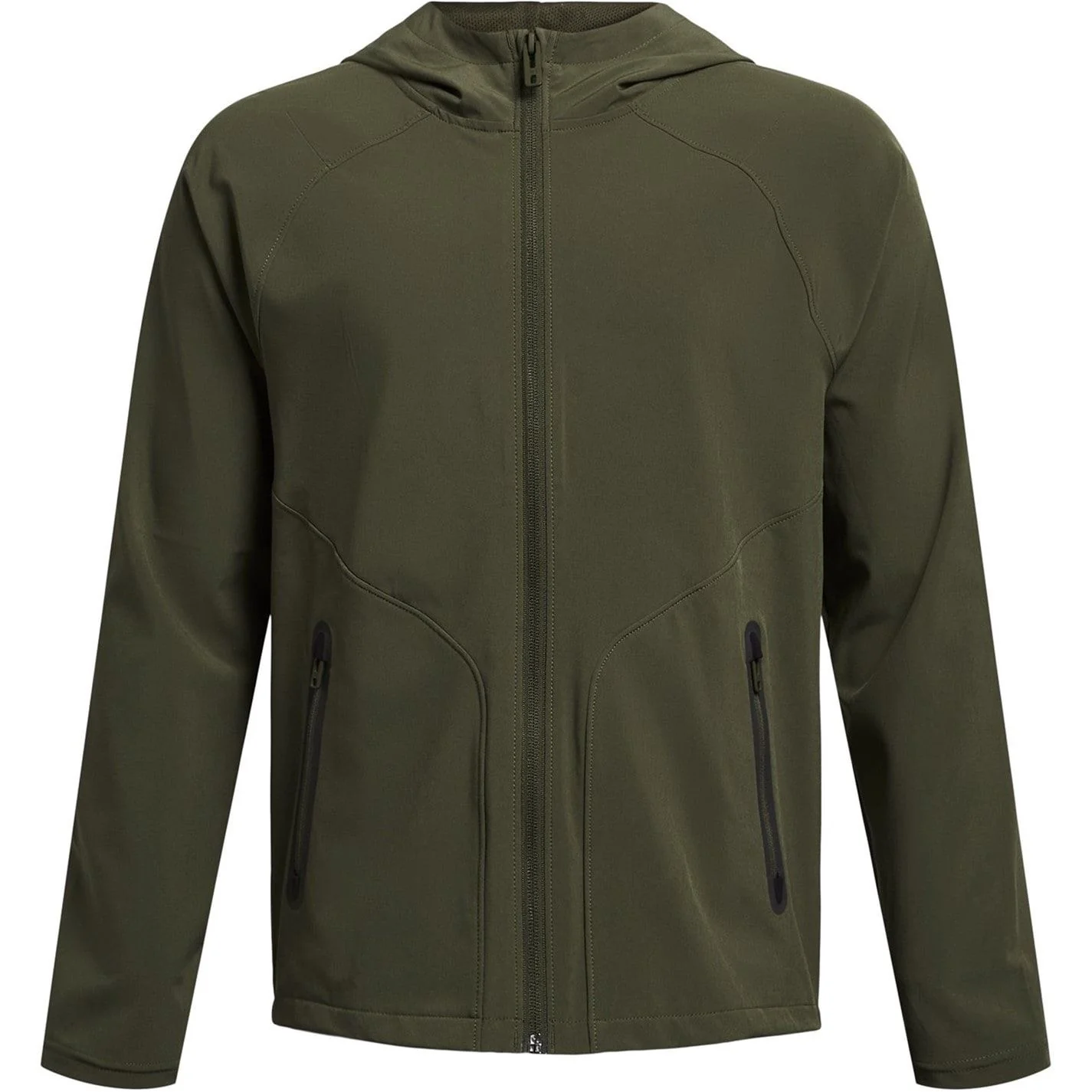 Under Armour Solid Patterned Hooded Full Zipper Fleece Jacket - Image 6