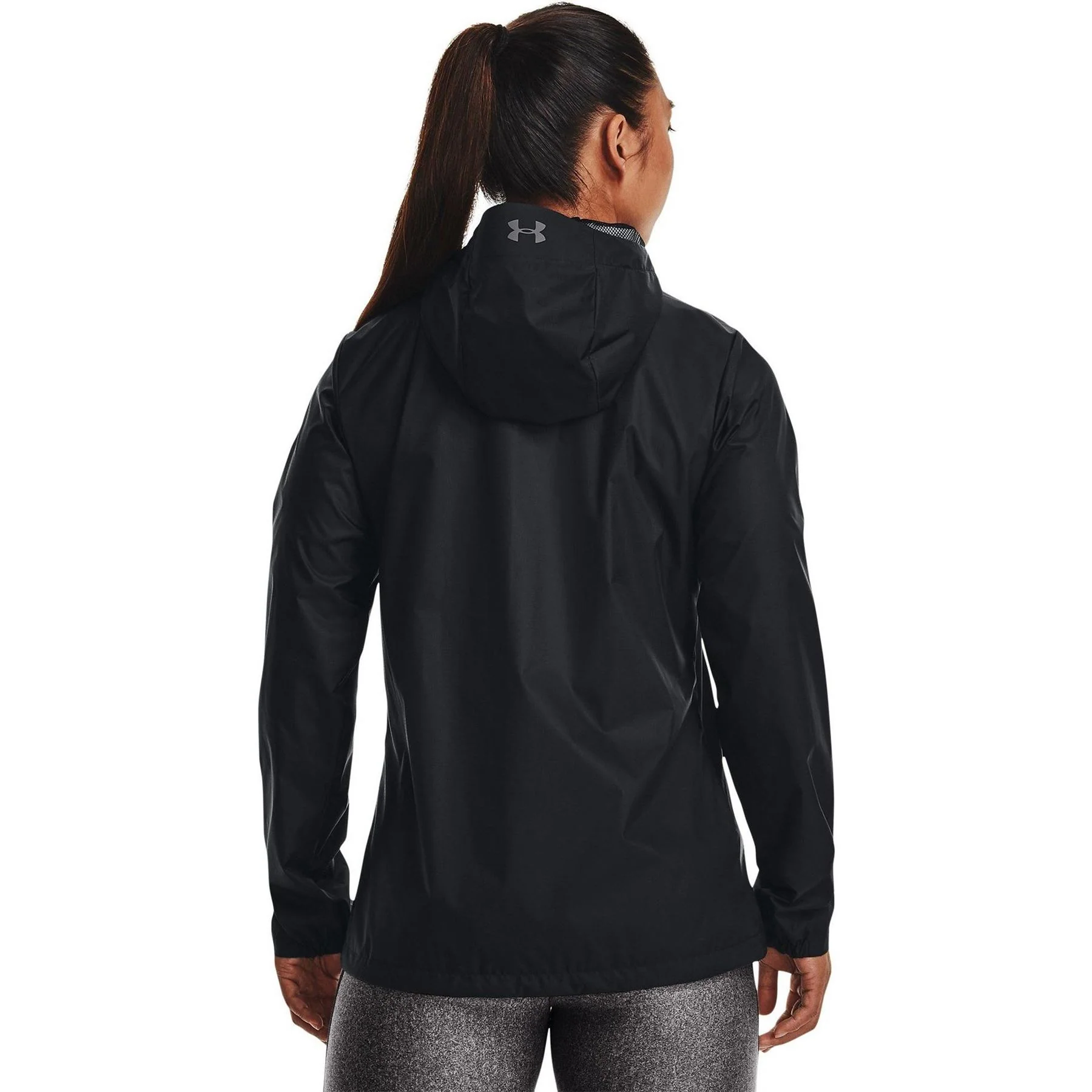 Under Armour Solid Patterned Hooded Zipped Pocket Rain Jacket - Image 4