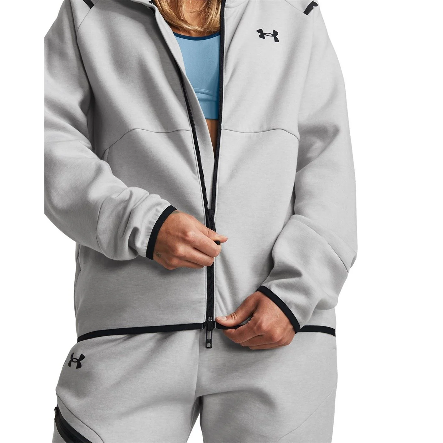 Under Armour Unstoppable Hooded Full Zipper Solid Patterned Sweat Jacket - Image 58