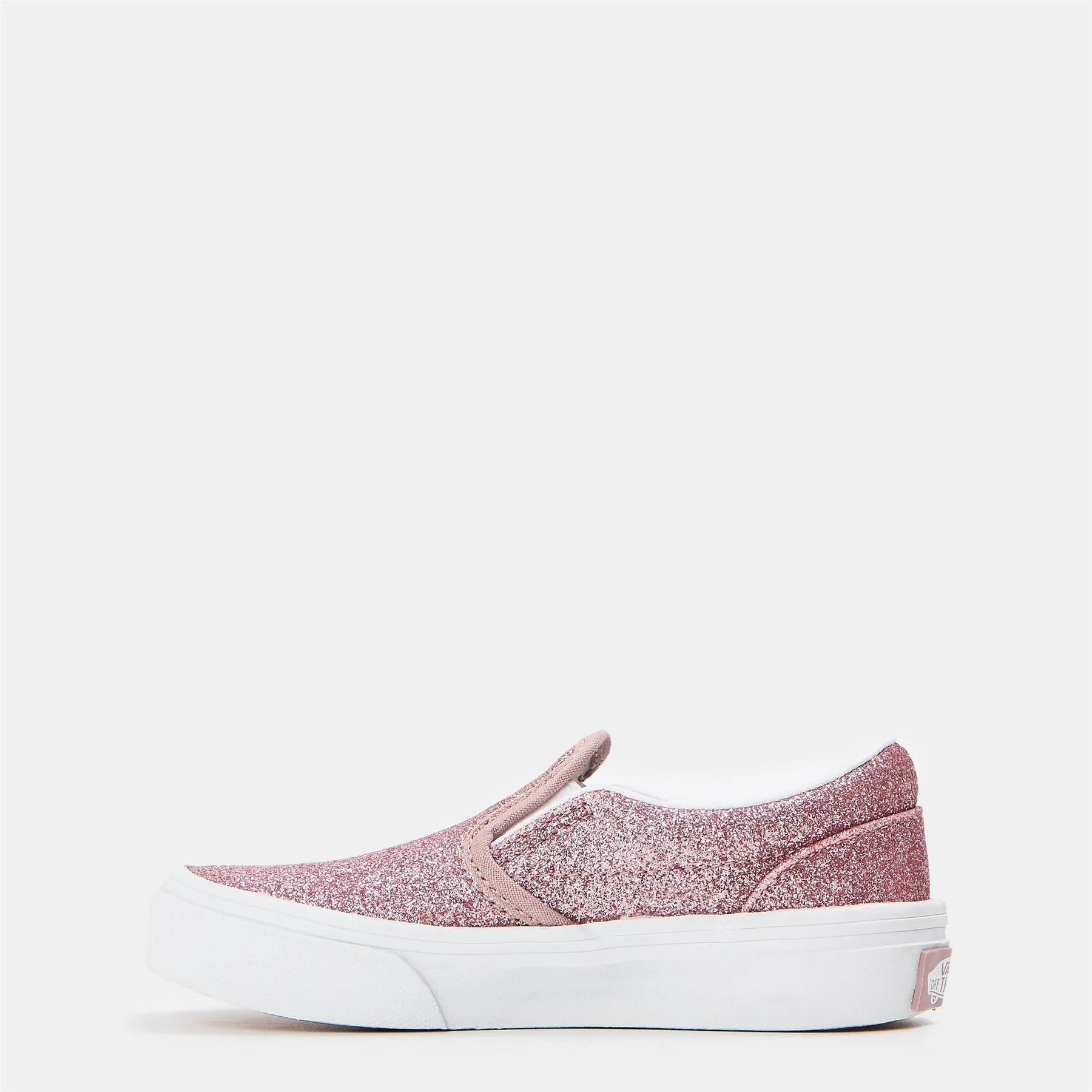 Vans Kids Glitter Rose Gold Slip On Canvasas Trainers - Image 2