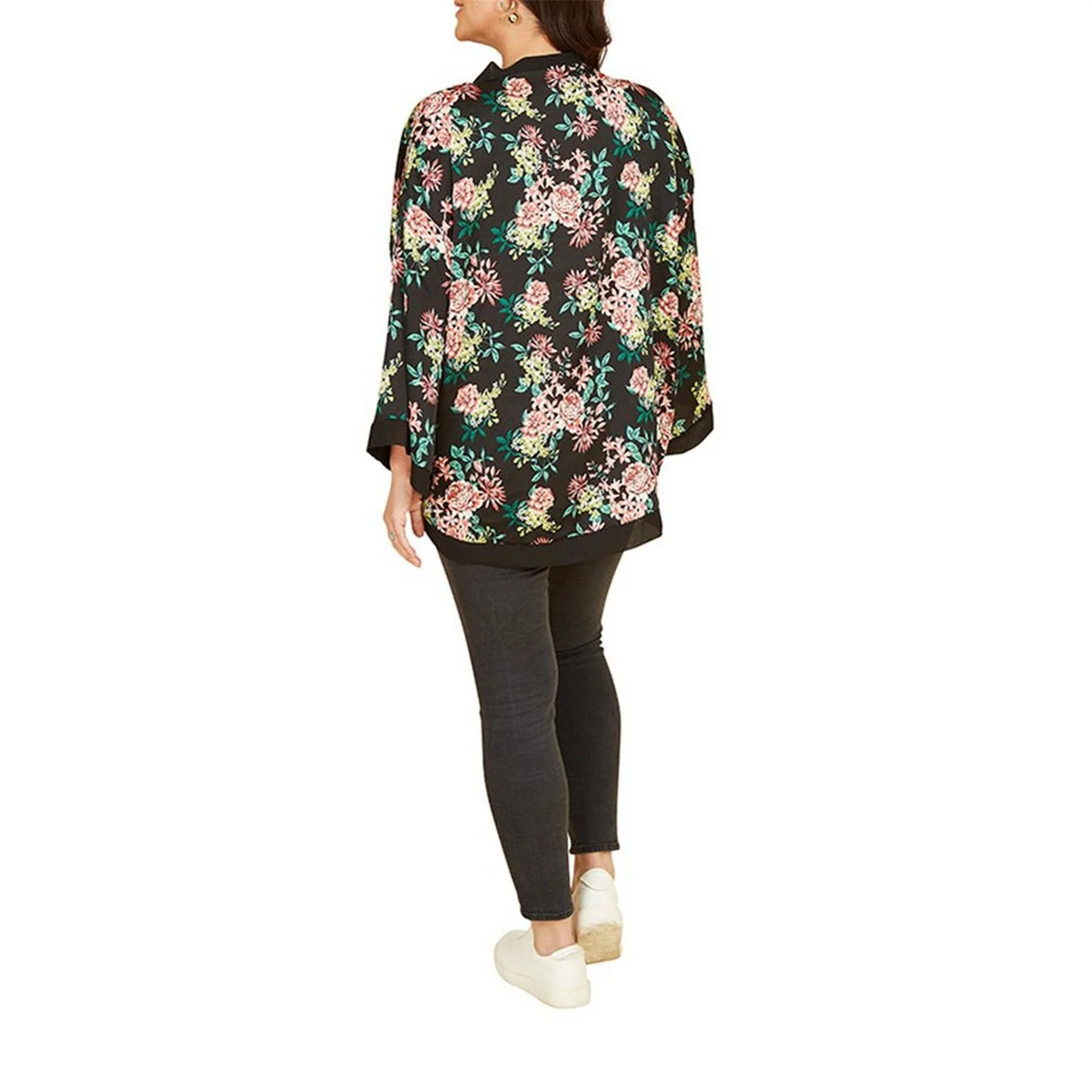 Yumi Floral Satin Kimono - Image 3